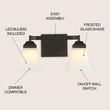 Staunton Iron/Glass Modern Cottage LED Vanity Light